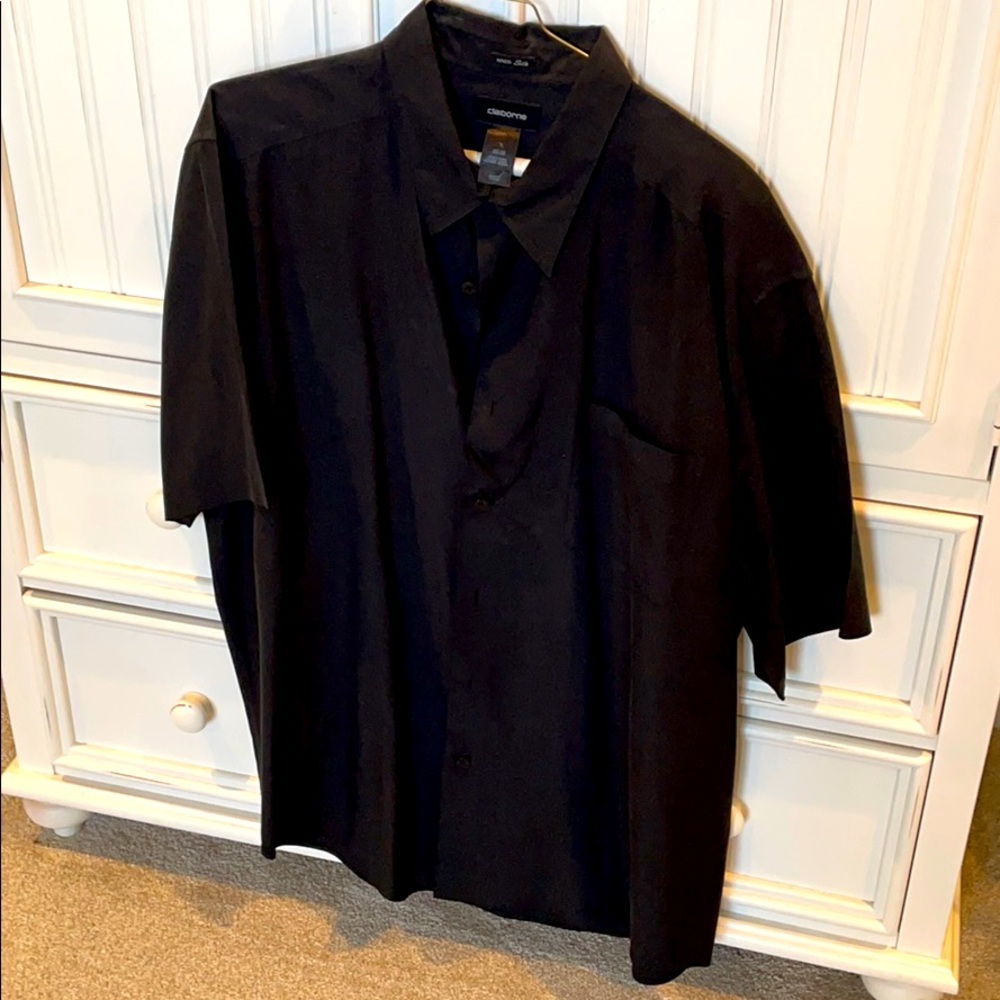 100% silk men’s short sleeve button down XL